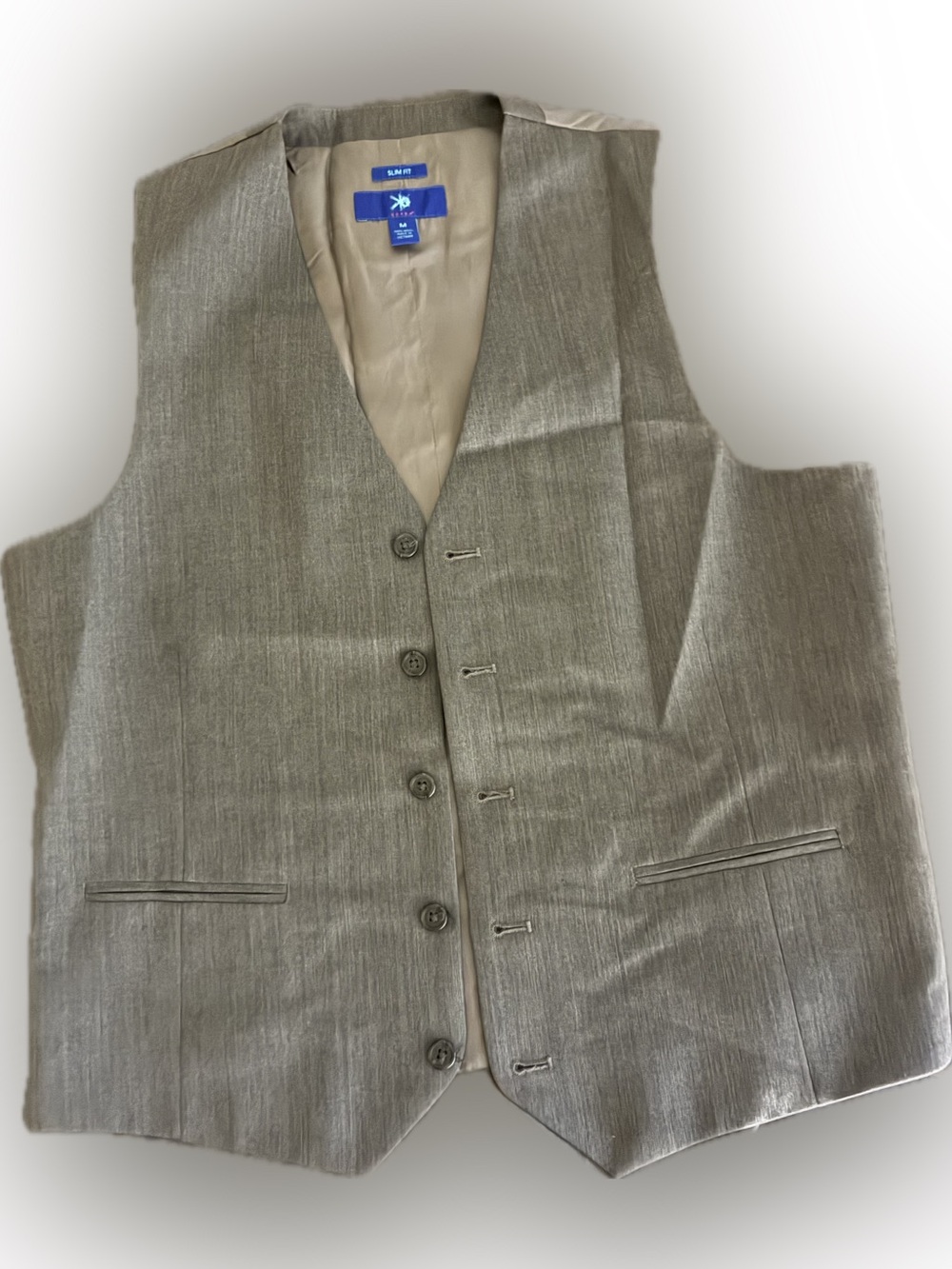 Egara Men's Grey tone Vest with V-Neck 100% Wool